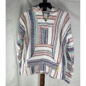 Iguana Jack Earth Rags Hoodie  Drug Rug Baja Mexico Boho Size Large Hippie Warm